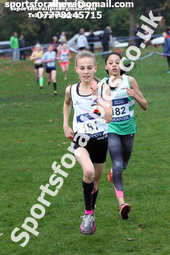 Girls under-13s British Athletics Liverpool Cross Challenge, Sefton Park, Liverpool. Photo:  David T. Hewitson/Sports for All Pics